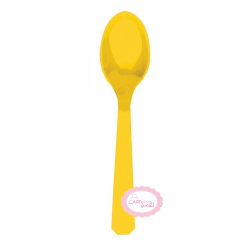 Colheres Reutilizáveis Amarelo